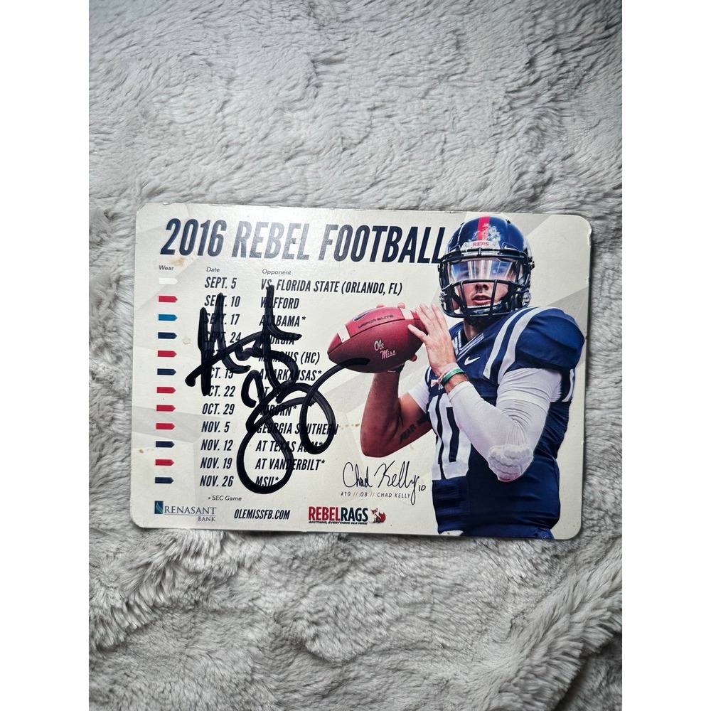 2016 Ole Miss Football Schedule Magnet with Hugh Freeze Autograph